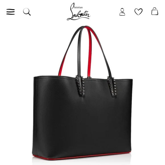 Christian LouBoutin Black and Red Tote Bag with Pouch - Picture 5 of 6